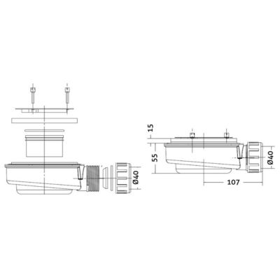 Receveur de douche 160x90 extra-plat Beige en résine minérale antidérapant effet ardoise - Thor LAVABERG