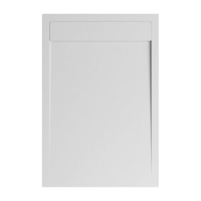 Receveur de douche 160x90 extra-plat Blanc en résine minérale antidérapant effet ardoise - Magnus LAVABERG