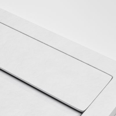 Receveur de douche 160x90 extra-plat Blanc en résine minérale antidérapant effet ardoise - Magnus LAVABERG