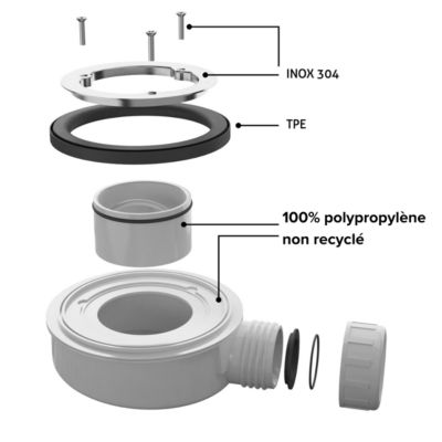 Receveur de douche 160x90 extra-plat Blanc en résine minérale antidérapant effet ardoise - Magnus LAVABERG