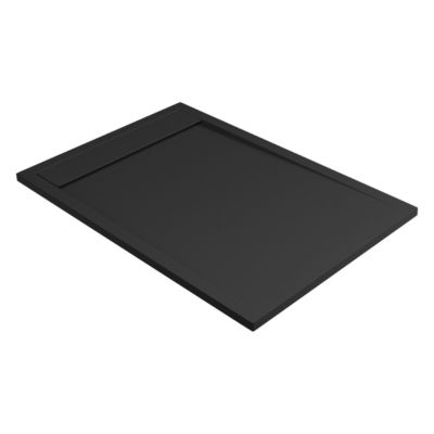 Receveur de douche 180x70 extra-plat Noir en résine minérale antidérapant effet ardoise - Magnus LAVABERG