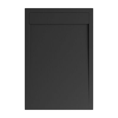Receveur de douche 180x70 extra-plat Noir en résine minérale antidérapant effet ardoise - Magnus LAVABERG