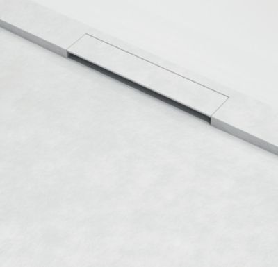 Receveur de douche 70 x 100 cm extra plat COVER en resine surface ardoisee blanc