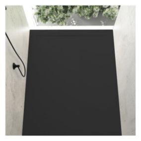 Receveur de douche 70 x 100 cm extra plat COVER en resine surface ardoisee noir