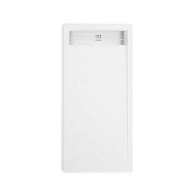 Receveur de douche 70 x 100 cm extra plat ELITE en resine surface ardoisee blanc