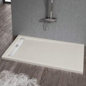 Receveur de douche 70 x 100 cm extra plat ELITE en resine surface ardoisee sable