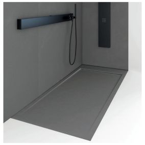 Receveur de douche 70 x 100 cm extra plat QUORE en resine surface ardoisee anthracite