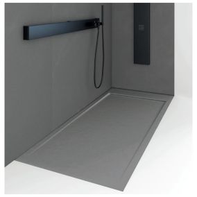 Receveur de douche 70 x 100 cm extra plat QUORE en resine surface ardoisee beton