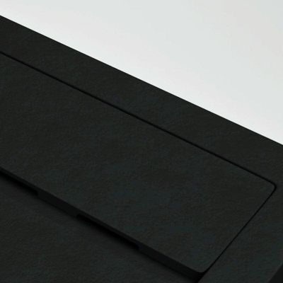 Receveur de douche 70 x 100 cm extra plat QUORE en resine surface ardoisee noir
