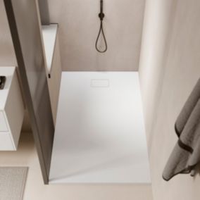 Receveur de douche 70 x 140 cm extra plat PIATTO en SoliCast surface ardoisee blanc