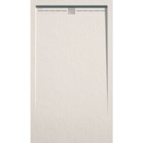 Receveur de douche 70x100 cm extra plat ARCO en resine surface ardoisee beige Grille beige