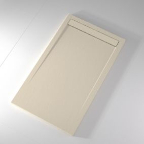 Receveur de douche 70x100 cm extra plat CLEVER en resine surface ardoisee beige