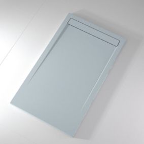 Receveur de douche 70x100 cm extra plat CLEVER en resine surface ardoisee gris cendre