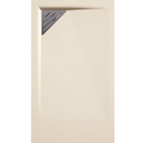 Receveur de douche 70x100 cm extra plat TRINITY beige en résine minérale grille à Gauche