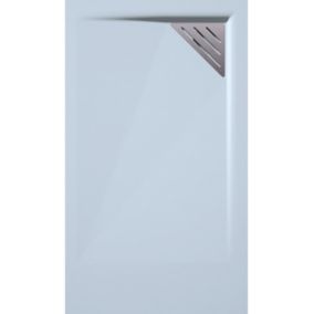 Receveur de douche 70x120 cm extra plat TRINITY gris cendre en résine minérale grille à Droite