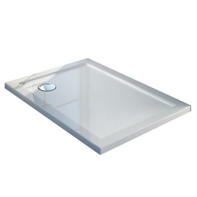 Receveur de douche 70x120x4cm rectangle acrylique avec bordures blanc brillant mod. Flower