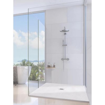 Receveur de Douche 70X155 cm Ligne Vulcano Fin Gris foncé Ral 7005 en Résine Synthétique et Poudre de Marbre  - FRASCIO