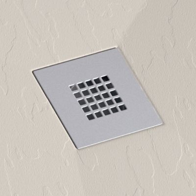 Receveur de douche 70x170 cm extra plat ONDA en resine surface ardoisee beige Grille inox