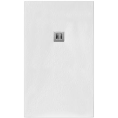 Receveur de Douche 70X175 cm Ligne Vulcano Fin Blanc en Résine Synthétique et Poudre de Marbre Avec Drain Libre FRASCIO