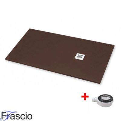 Receveur de Douche 70X180 cm Ligne Vulcano Fin Couleur Chocolat Ral 8017 en Résine Synthétique et Poudre de Marbre  - FRASCIO