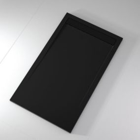 Receveur de douche 70x80 cm extra plat CLEVER en resine surface ardoisee noir