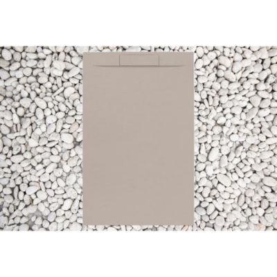 Receveur de Douche 75X170 cm Moka RAL 1019 Ligne Vulcano PLUS En Résine et Poudre de Marbre avec grille en RÉSINE DE MARBRE