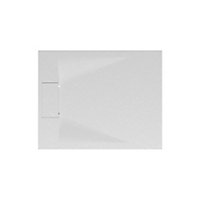 Receveur de douche 80 x 100 cm, effet pierre blanche, Schulte