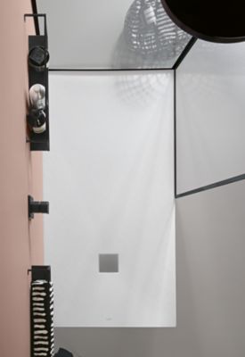 Receveur de douche 80 x 100 cm en acrylique, blanc texturé, Villeroy & Boch Exklusive