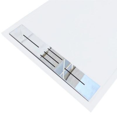 Receveur de douche 80 x 100 cm extra plat LUCIA en SoliCast surface ardoisee blanc