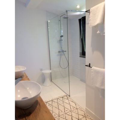 Receveur de douche 80 x 100 cm extra plat PIATTO en SoliCast surface ardoisee blanc