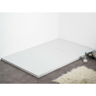 Receveur de douche 80 x 100 cm extra plat PIATTO en SoliCast surface ardoisee blanc