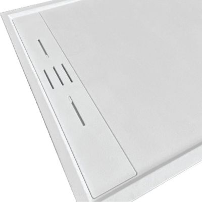 Receveur de douche 80 x 100 cm extra plat SALVI en SoliCast surface ardoisee blanc