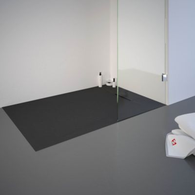 Receveur de douche 80 x 120 cm, effet pierre anthracite, Schulte Meg