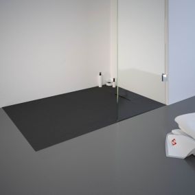 Receveur de douche 80 x 120 cm, effet pierre anthracite, Schulte Meg