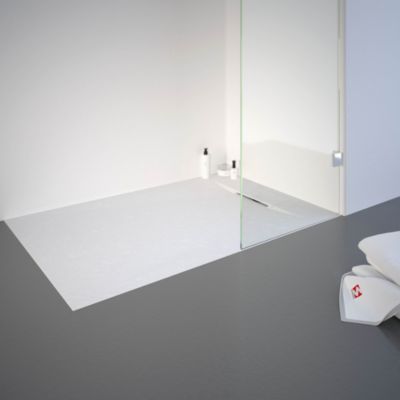 Receveur de douche 80 x 120 cm, effet pierre blanche, Schulte