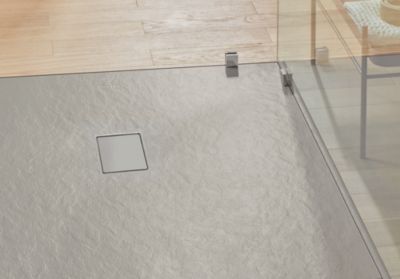 Receveur de douche 80 x 120 cm en acrylique, gris texturé, Villeroy & Boch Exklusive