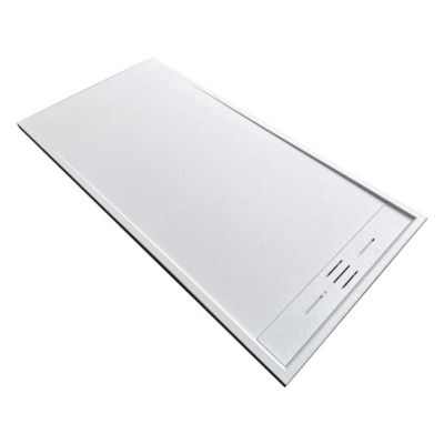 Receveur de douche 80 x 120 cm extra plat SALVI en SoliCast surface ardoisee blanc