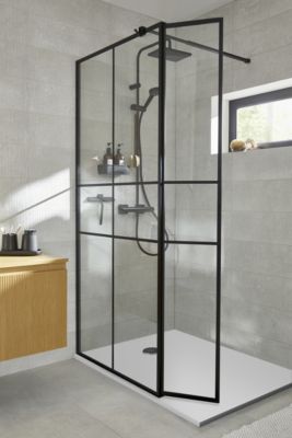 Receveur de douche 80 x 120 cm, recoupable, blanc, Allibert Karbon