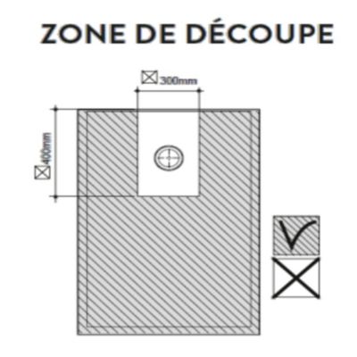 Receveur de douche 80 x 140 cm, recoupable, blanc, Allibert Karbon