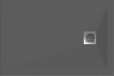 Receveur de douche 80 x 140 cm, résine, gris, GoodHome Douro
