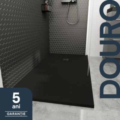 Receveur de douche 80 x 140 cm, résine, noir, Douro GoodHome