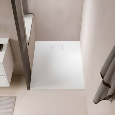 Receveur de douche 80 x 180 cm extra plat blanc PIATTO en SoliCast surface ardoisee