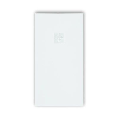 Receveur de douche 80 x 180 cm extra plat PURE en resine surface ardoisee blanc Grille blanche