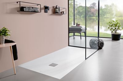 Receveur de douche 80 x 80 cm en acrylique, blanc texturé, Villeroy & Boch Exklusive