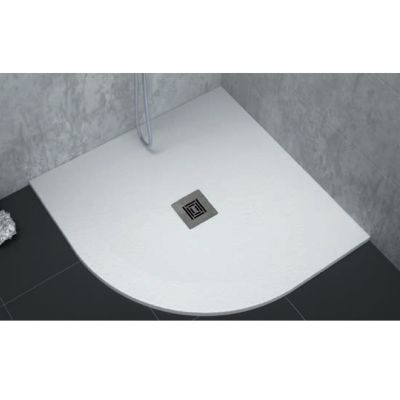 Receveur de douche 80 x 80 cm extra plat LOGIC surface ardoisee semi-circulaire blanc