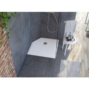 Receveur de douche 80 x 80 cm, recoupable, blanc, Allibert Karbon