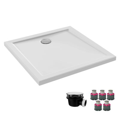 Receveur de douche 80 x 80 JACOB DELAFON Gaspard céramique carré avec kit de réhausse et bonde