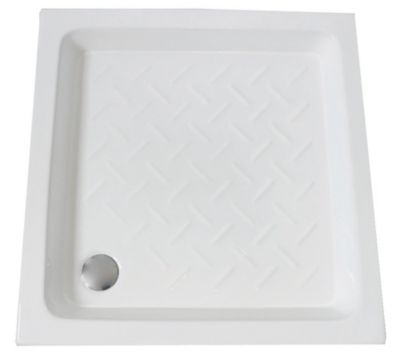 Receveur de douche 80 x 80 x 10 cm, blanc brillant, Cera Ondée