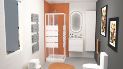 Receveur de douche 80 x 80 x 10 cm, blanc brillant, Cera Ondée