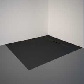 Receveur de douche 80 x 90 cm, effet pierre anthracite, Schulte Meg